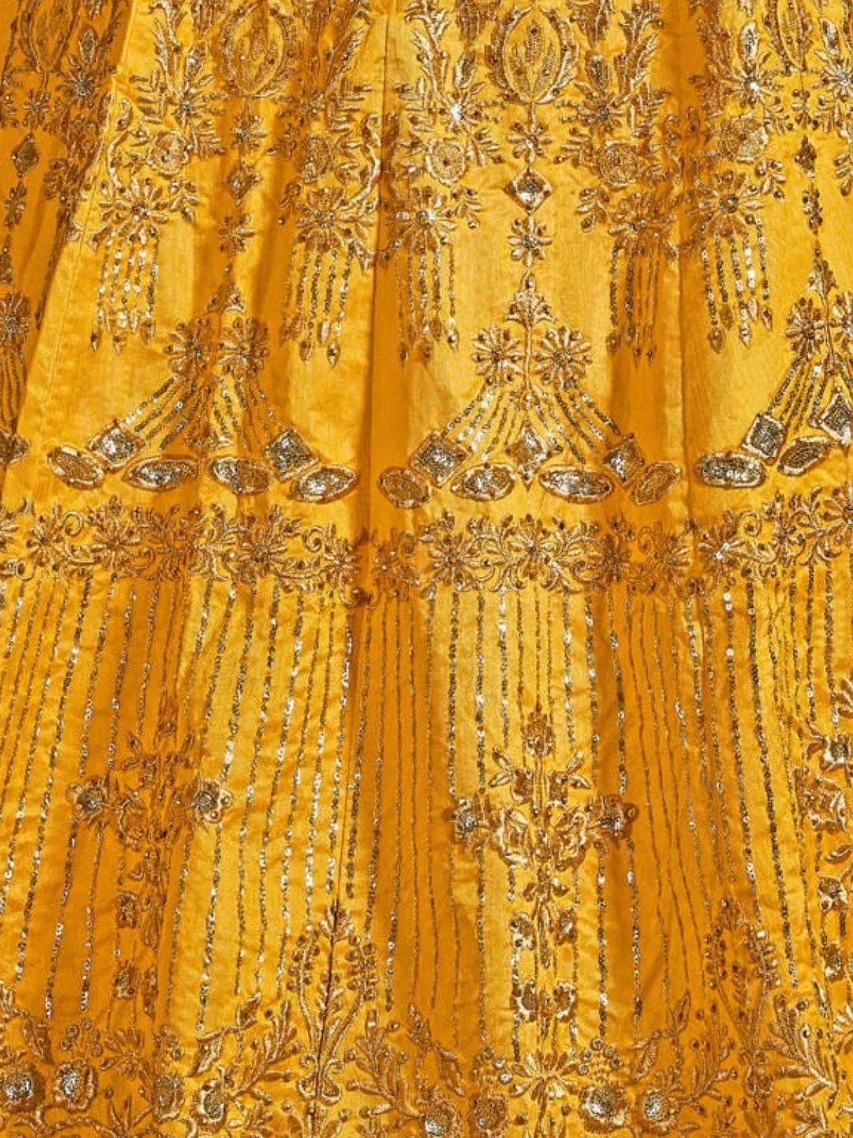 Odette Yellow Art Silk Embroidered Semi Stitched Lehenga With Blouse For Women - Image 6