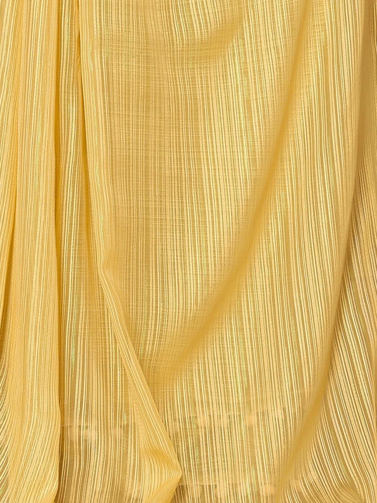 Odette Yellow Banglori Lace Work Saree With Unstitched Blouse For Women - Image 5
