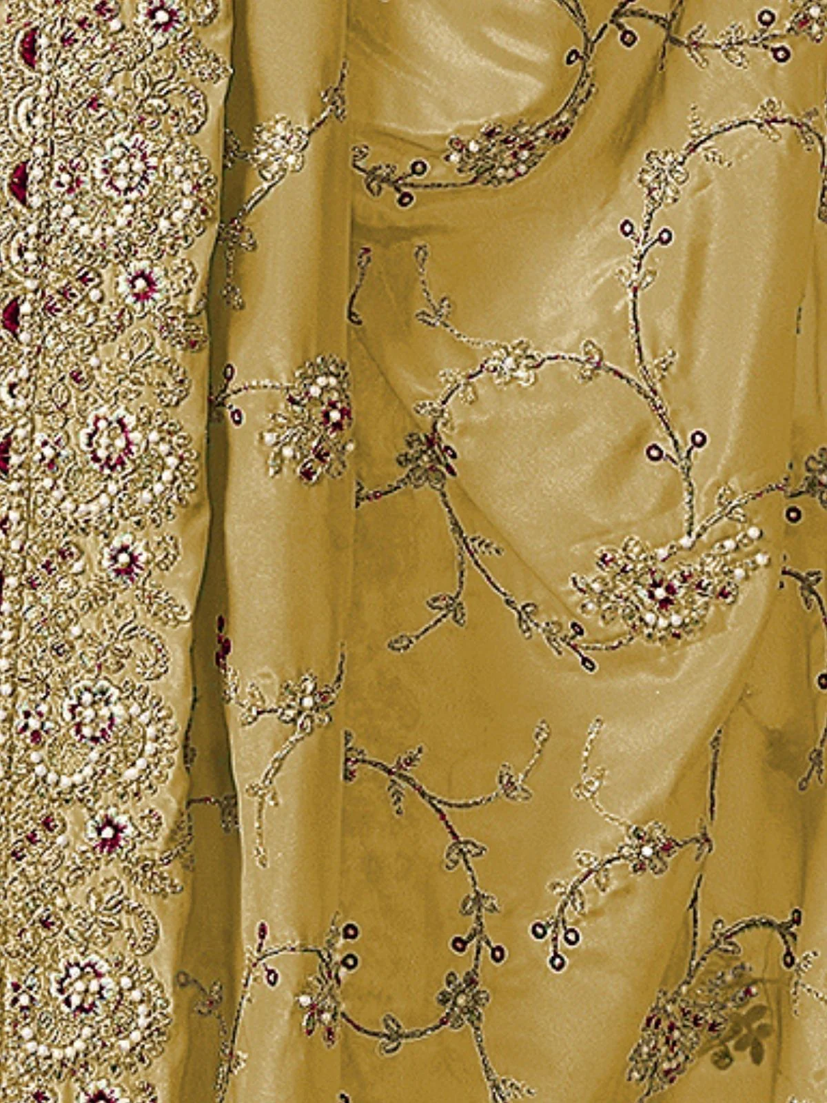 Odette Yellow Georgette Embellished Elegant Saree For Women - Image 4