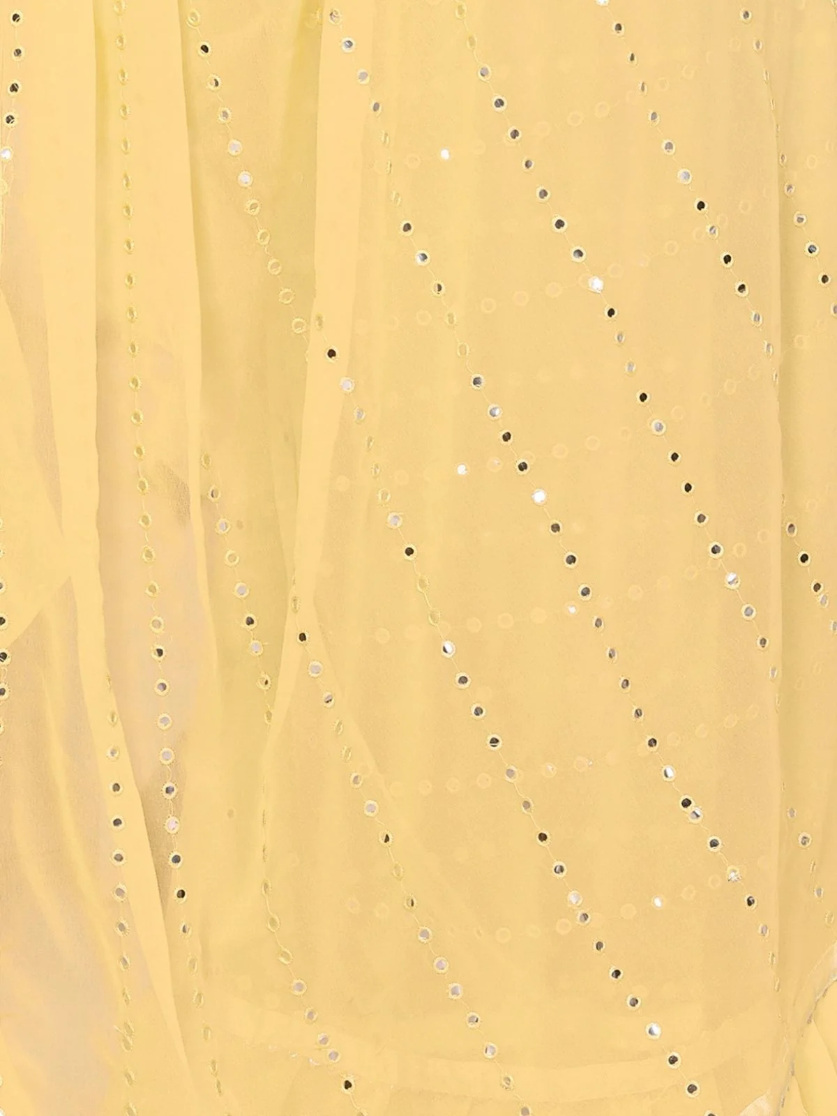 Odette Yellow Georgette Embellished Saree For Women - Image 5