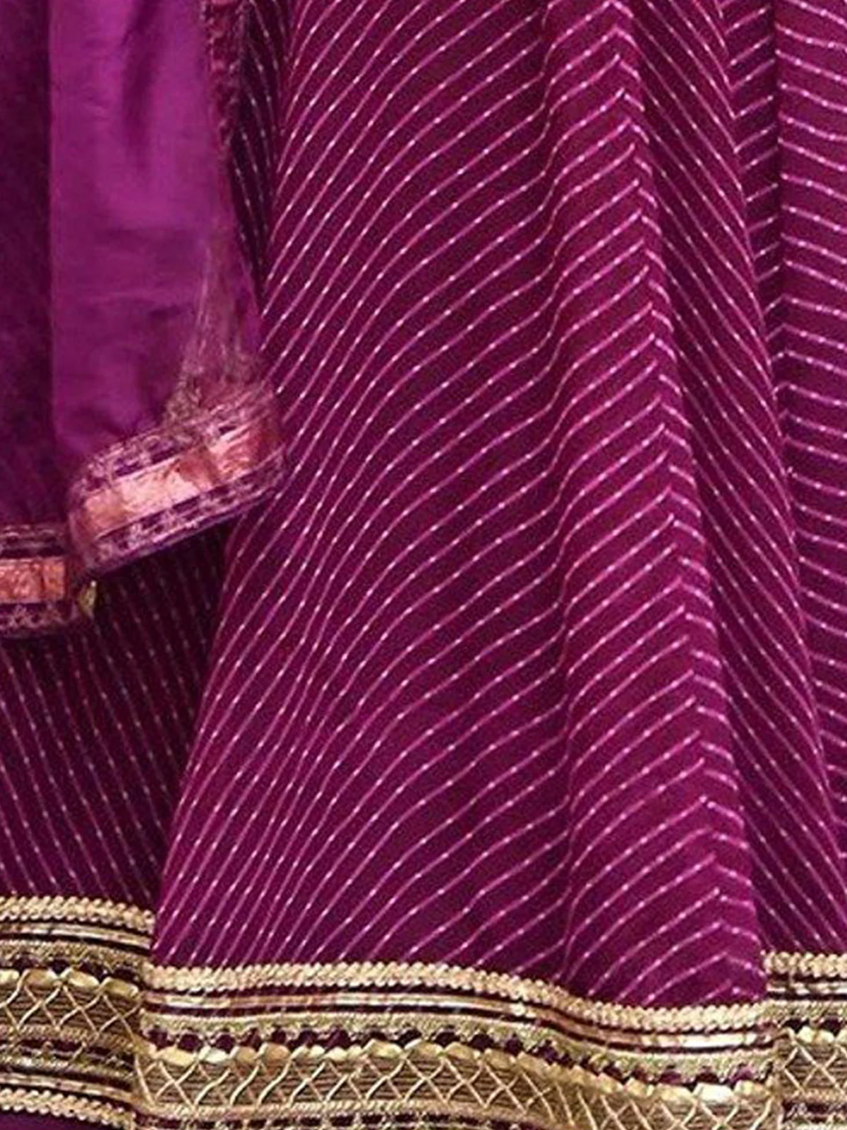 Odette Purple Georgette Printed Semi Stitched Lehenga With Unstitched Blouse For Women - Image 7