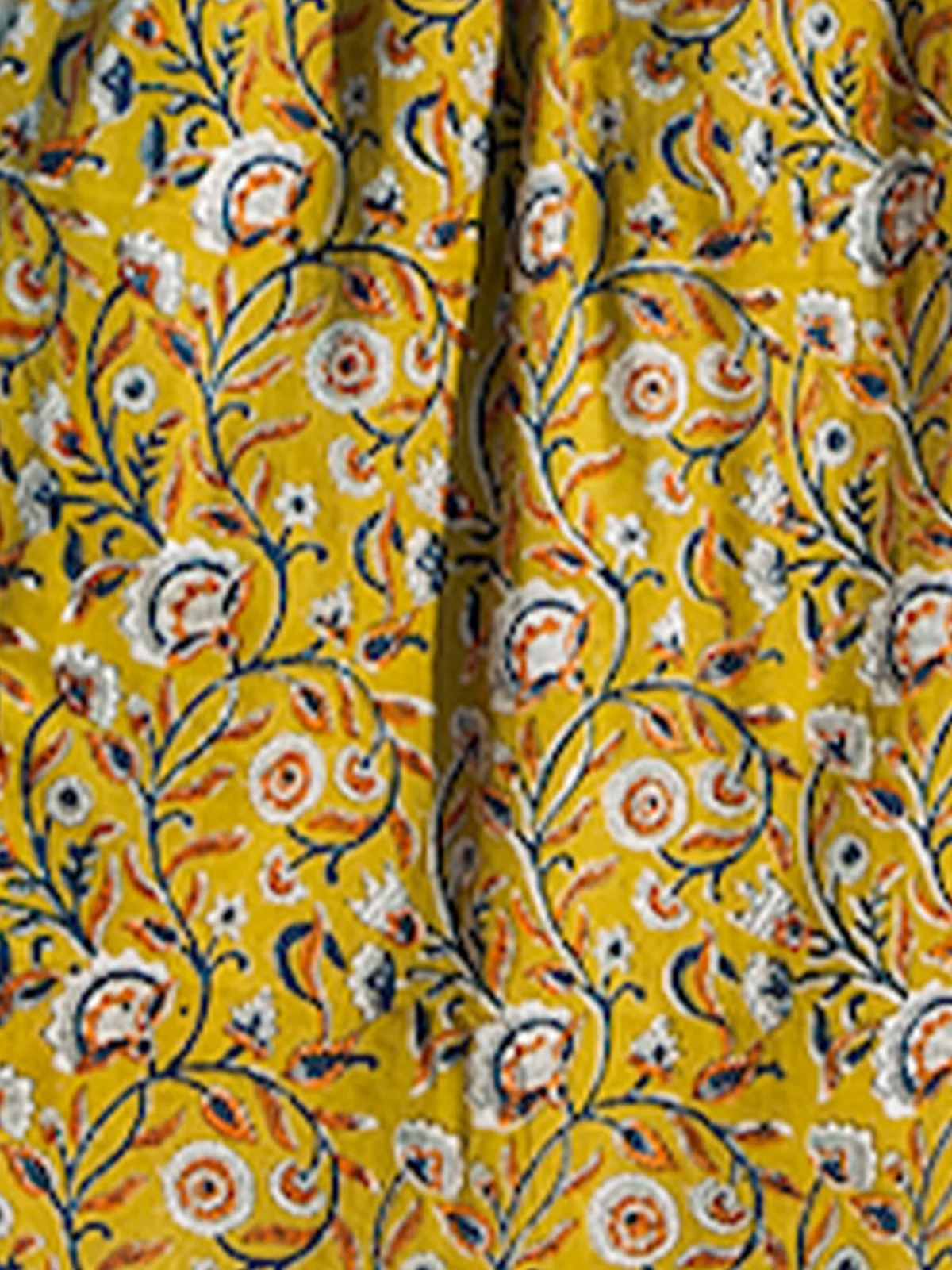 Odette Yellow Muslin Printed Stitched Gown for Women - Image 4