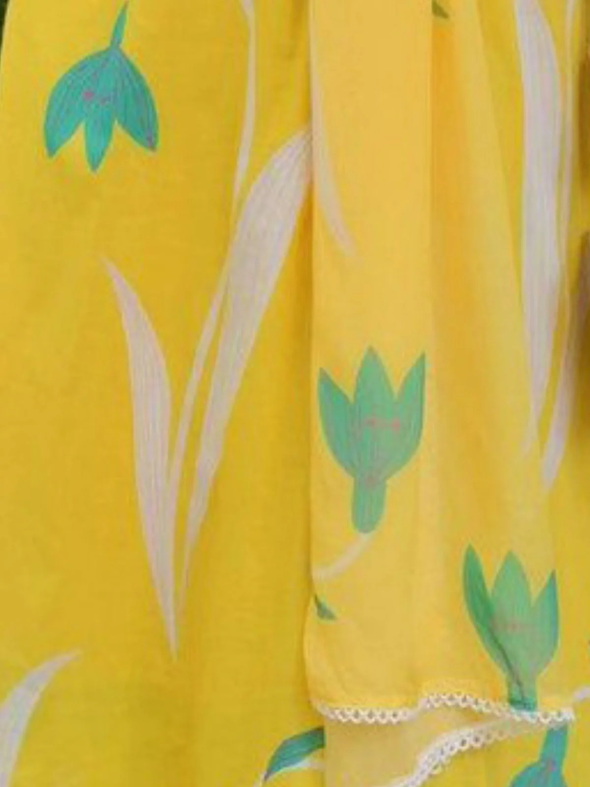Odette Yellow Rayon Printed Stitched Kurta Set For Women - Image 4