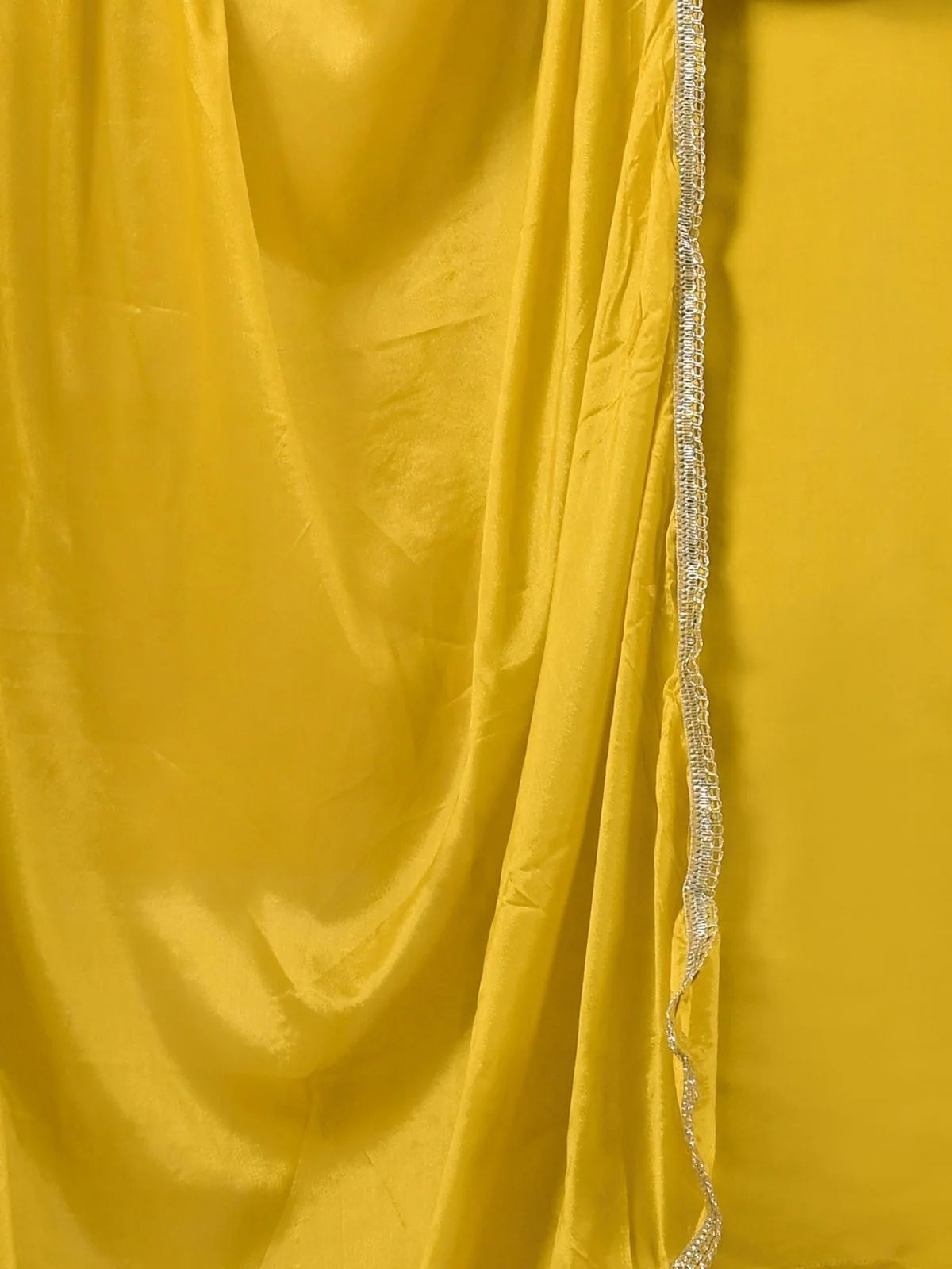 Odette Yellow Silk Blend Embroidered Stitched Kurta Set For Women - Image 6