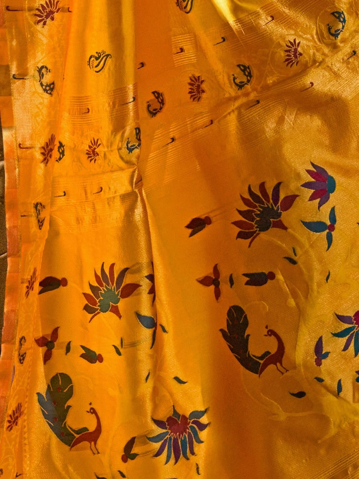 Odette Yellow Silk Woven Paithani Saree For Women - Image 5