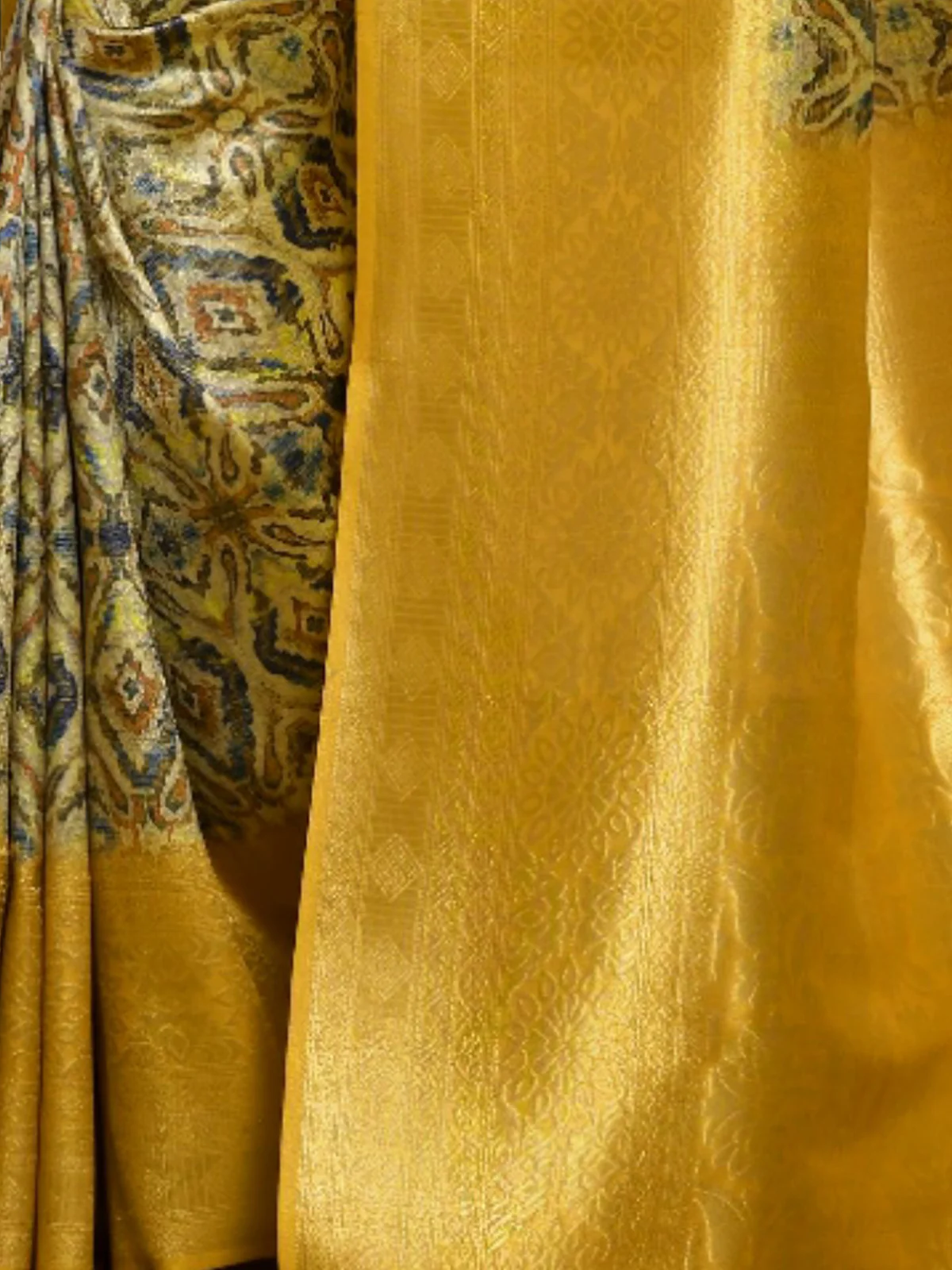 Odette Yellow Soft Silk Woven Saree With Unstitched Blouse For Women - Image 4