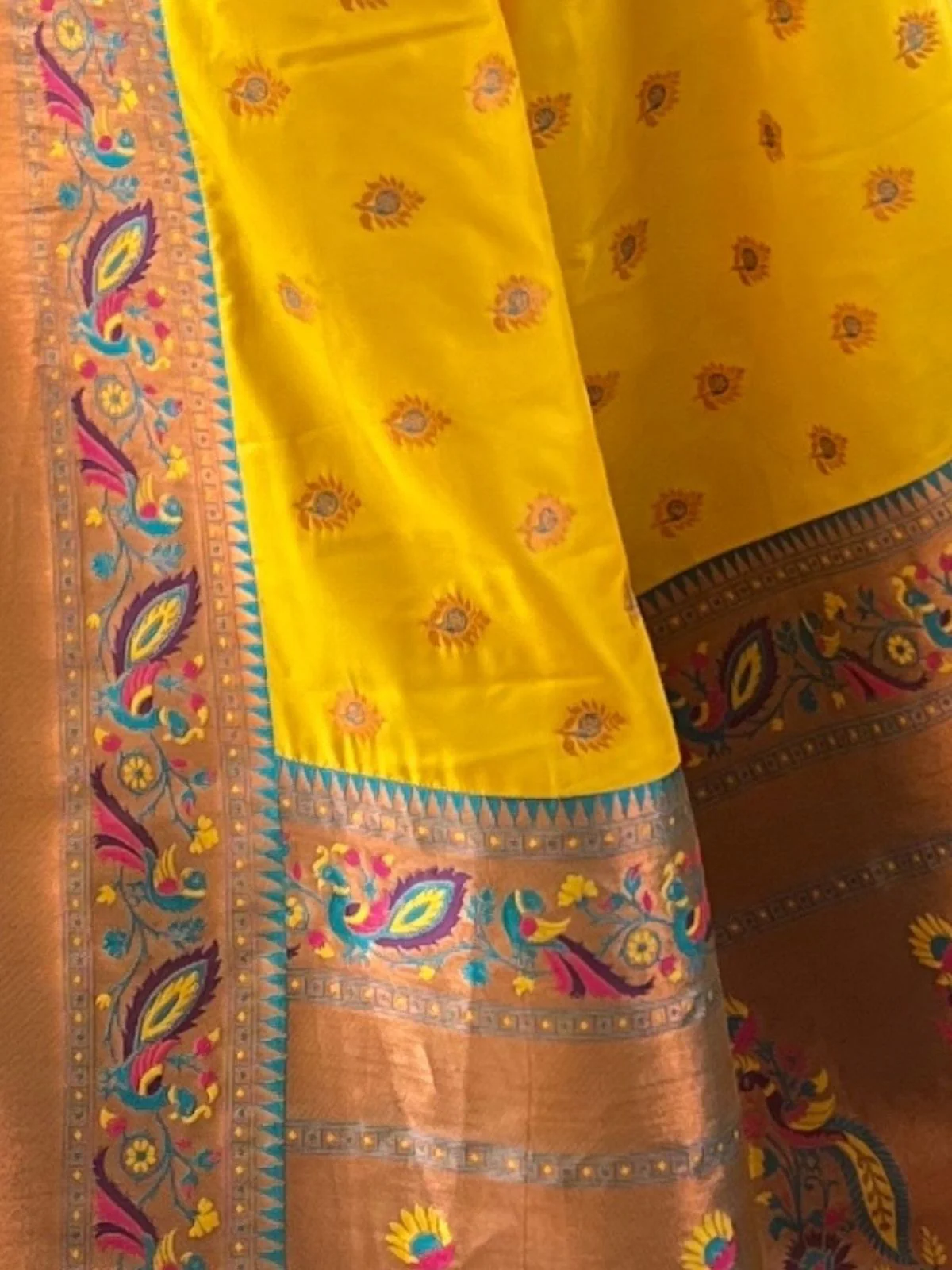 Odette Yellow Woven Design Silk Blend Saree With Unstitched Blouse For Women - Image 4