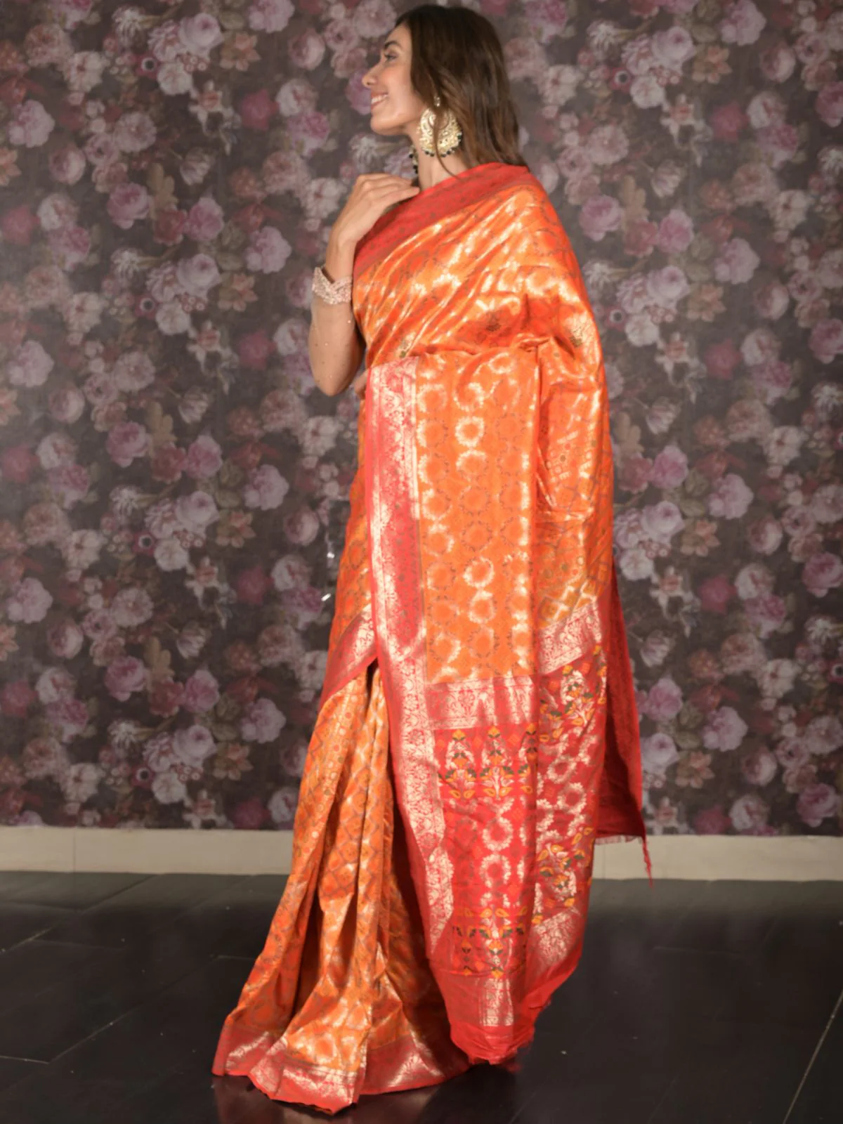 Odette Yellow Woven Heavy Silk Blend Saree With Unstitched Blouse For Women - Image 3