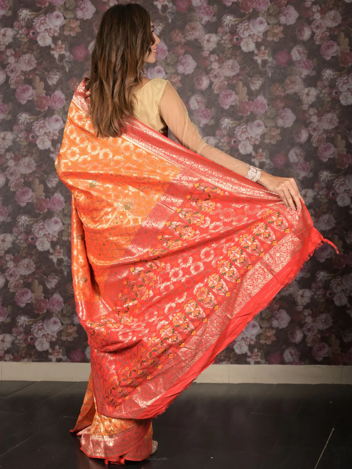 Odette Yellow Woven Heavy Silk Blend Saree With Unstitched Blouse For Women - Image 4
