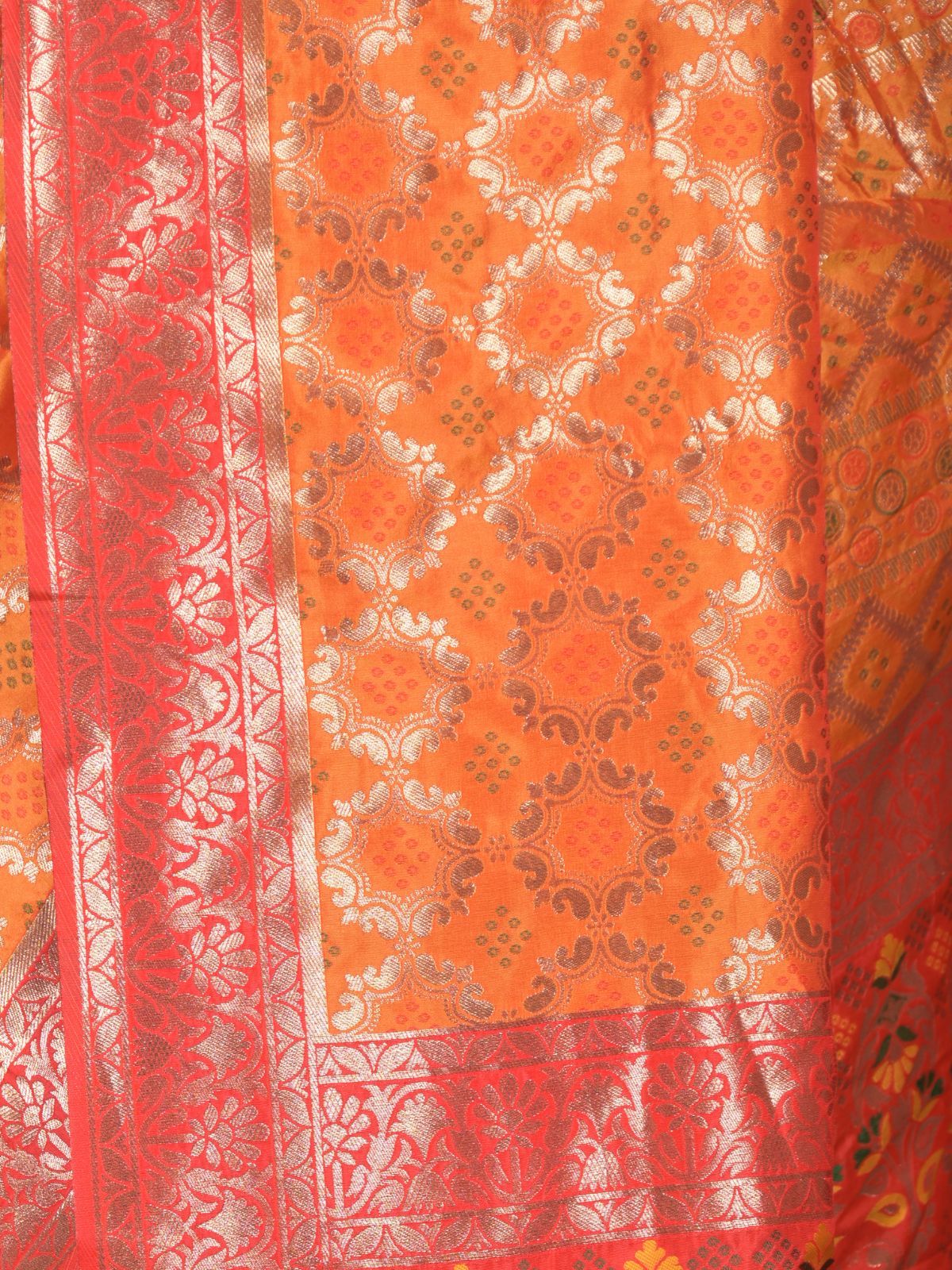 Odette Yellow Woven Heavy Silk Blend Saree With Unstitched Blouse For Women - Image 5