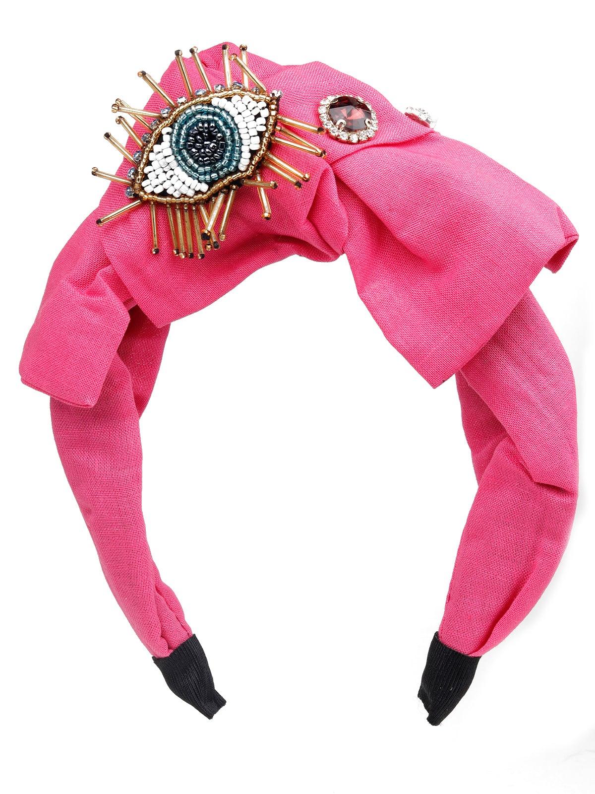 Odette Women Pink Rhinestones Hairband - Image 3