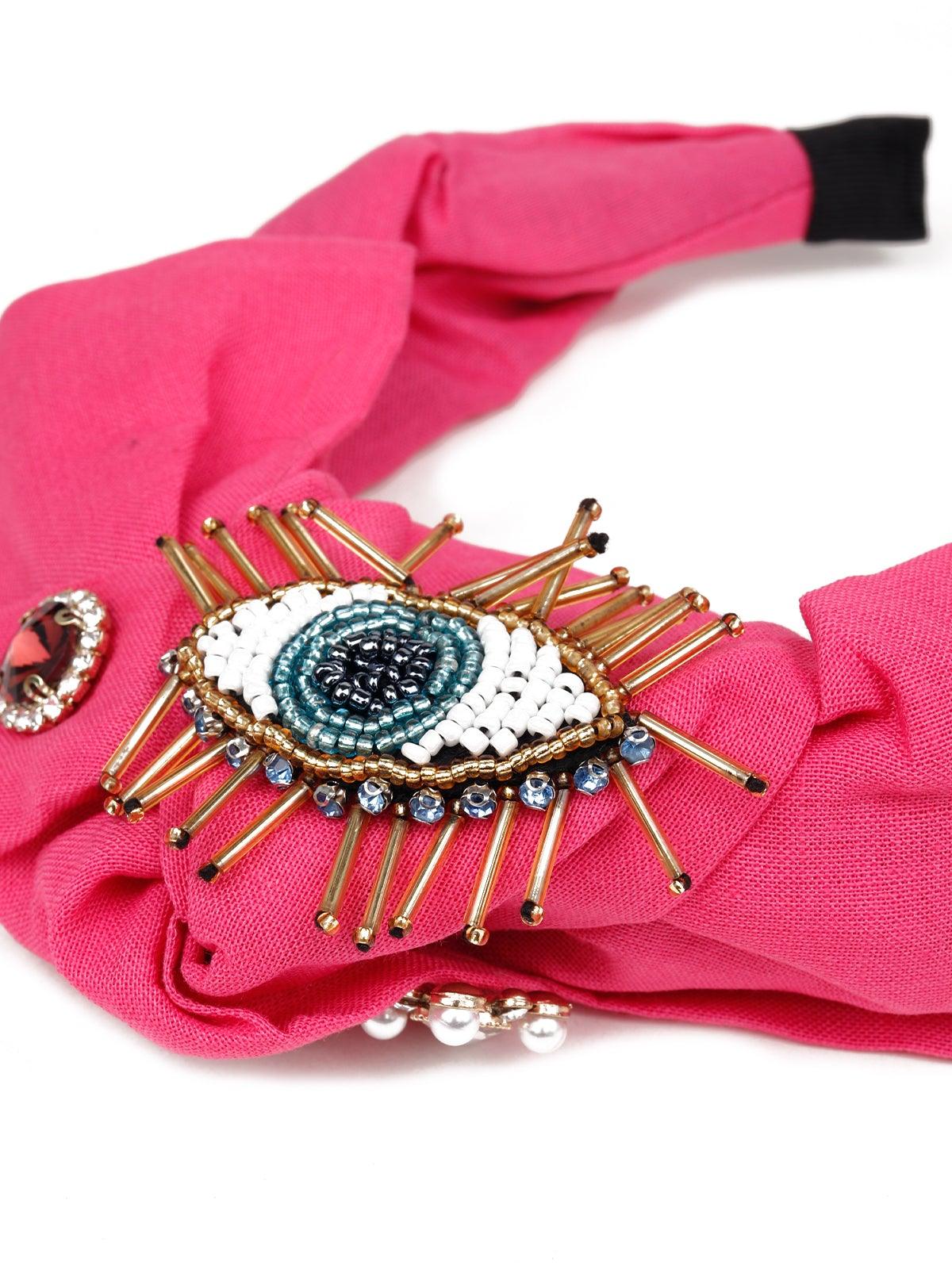 Odette Women Pink Rhinestones Hairband - Image 6