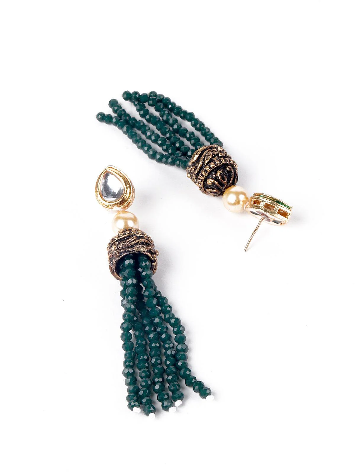 Odette Olive Green Layered Necklace Set For Women - Image 6