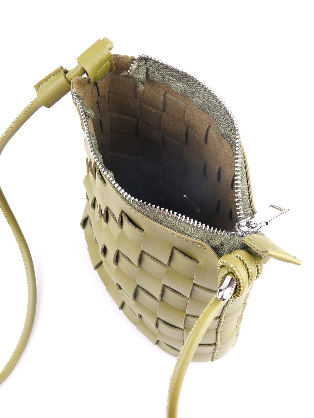 Odette Women Olive Green Textured Sling Bag - Image 6