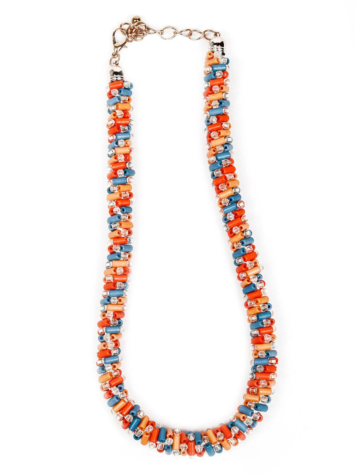 Odette Women Orange And Blue Metal Necklace - Image 3