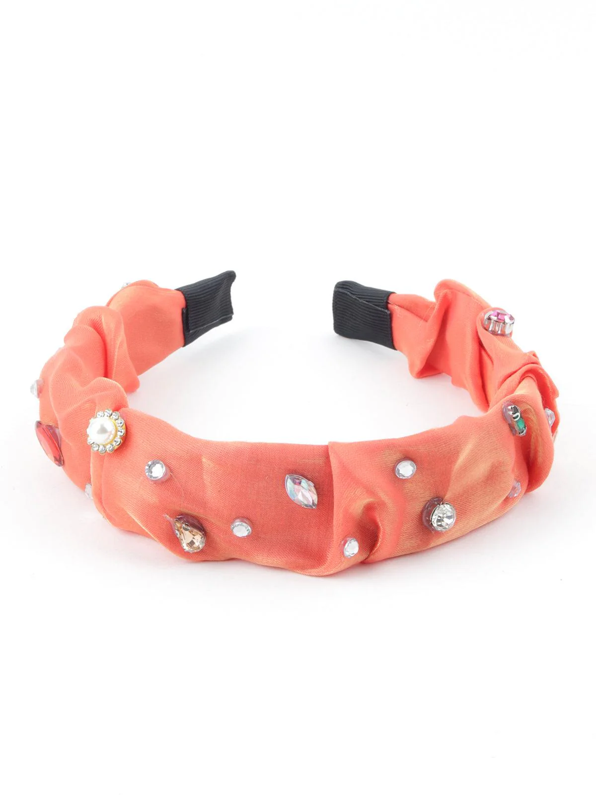 Odette Women Orange Embellished Radiant Hairband - Image 3