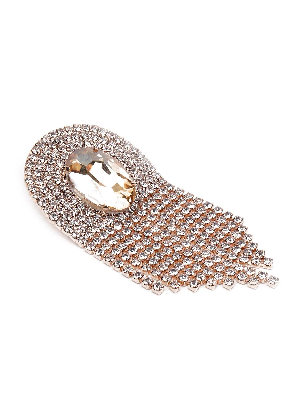 Odette Women Gold -Studded Tassel Earrings - Image 5