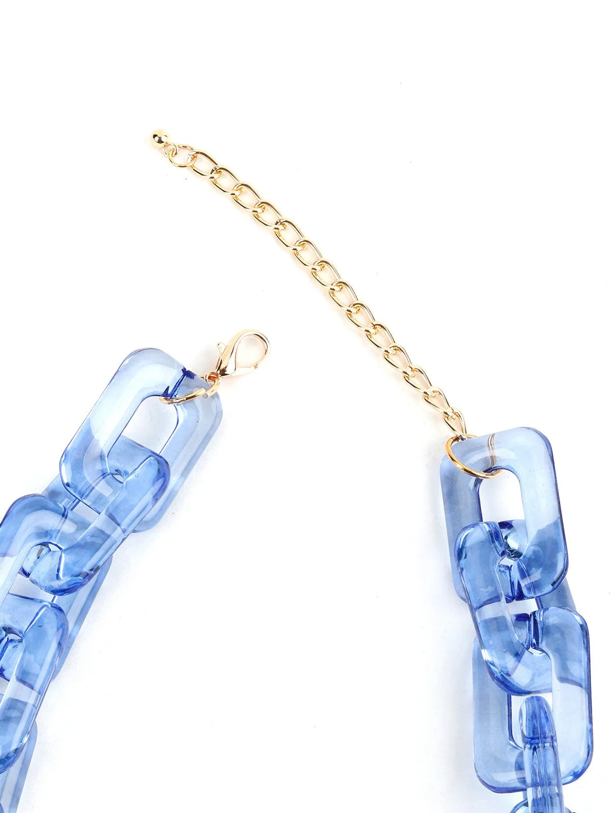 Odette Women Oversized Blue Chain Statement Neckpiece - Image 4