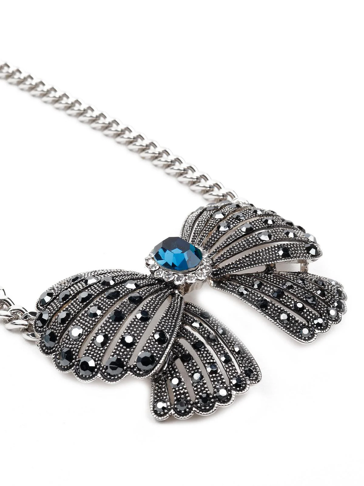Odette Women Silver-Studded Metal Necklace - Image 5