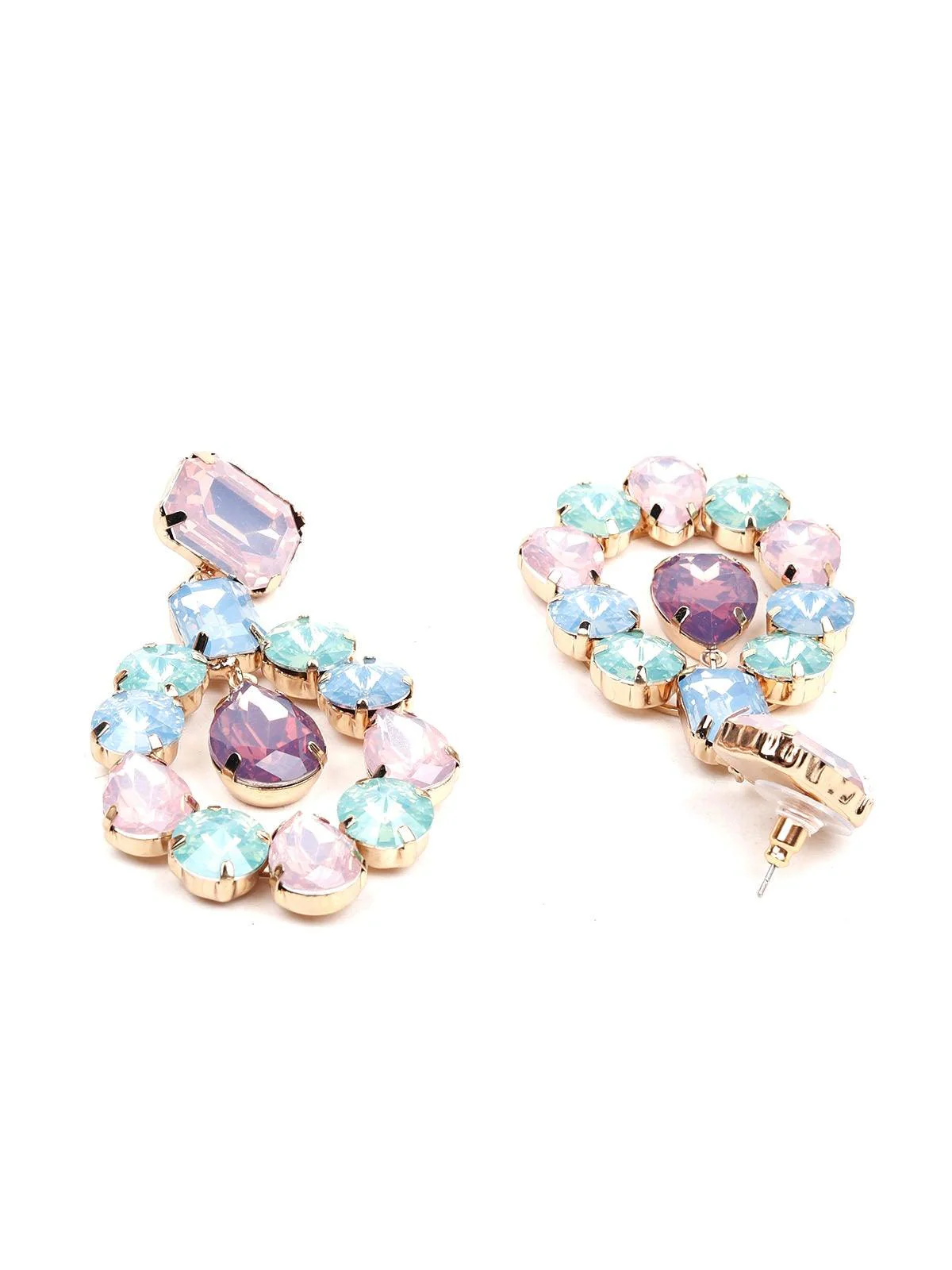 Odette Women Multicolour Metal Drop Earrings - Image 6