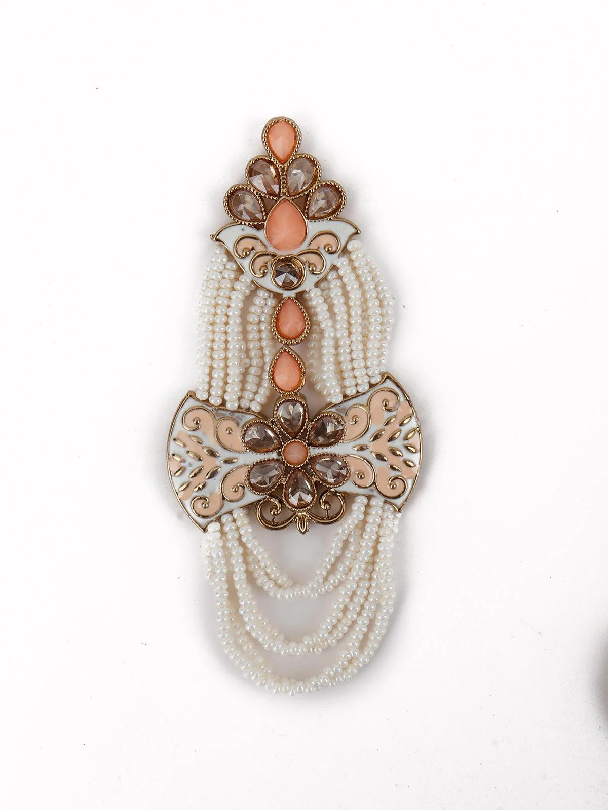 Odette Women Peach Beautiful Unique Dangle Earrings! - Image 4