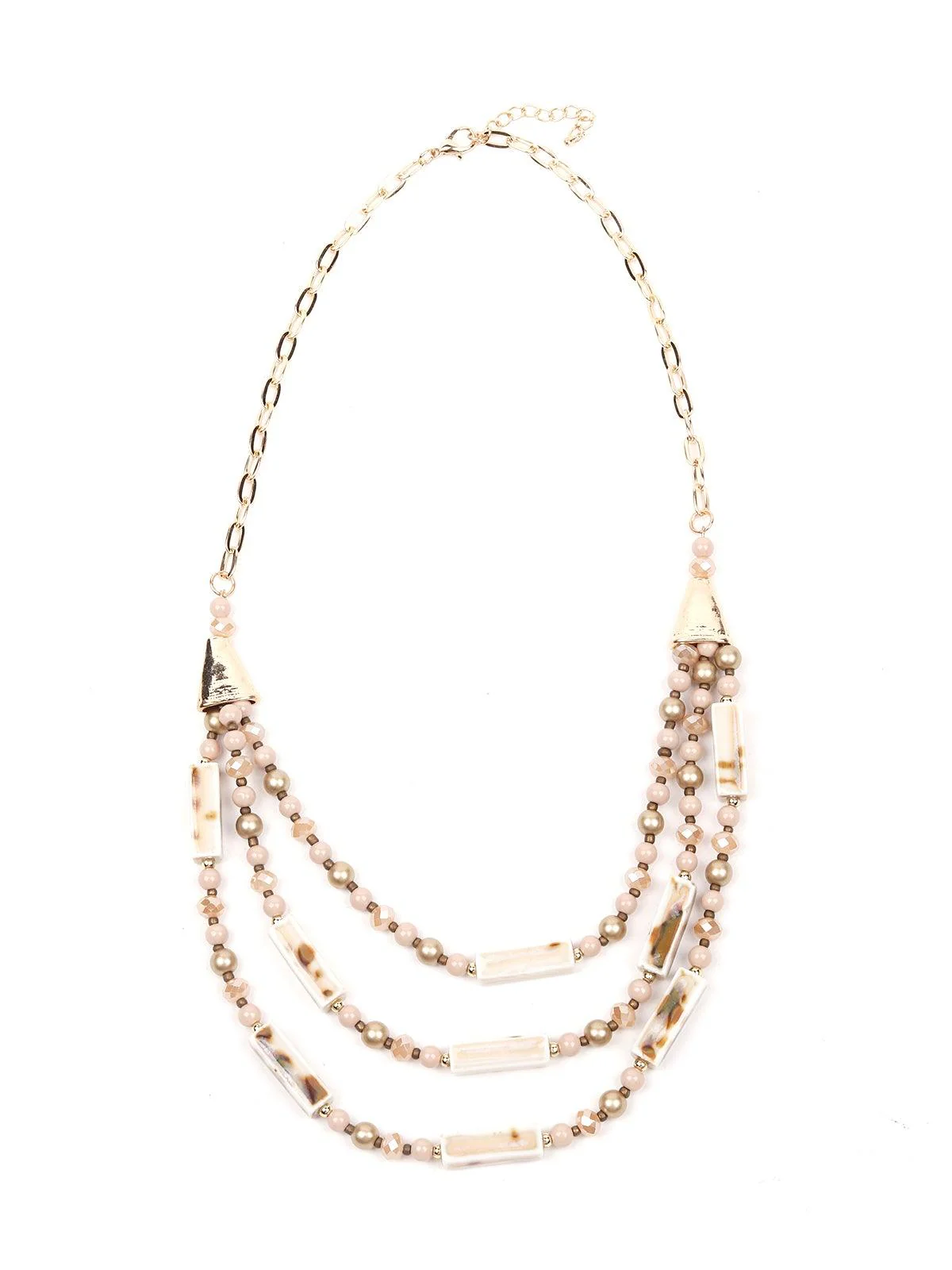 Odette Women Peach Metal Necklace - Image 3
