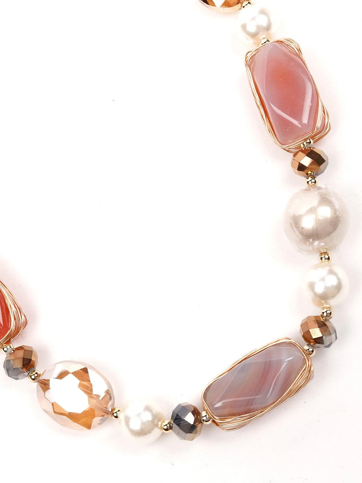 Odette Women Peach Metal Necklace - Image 6