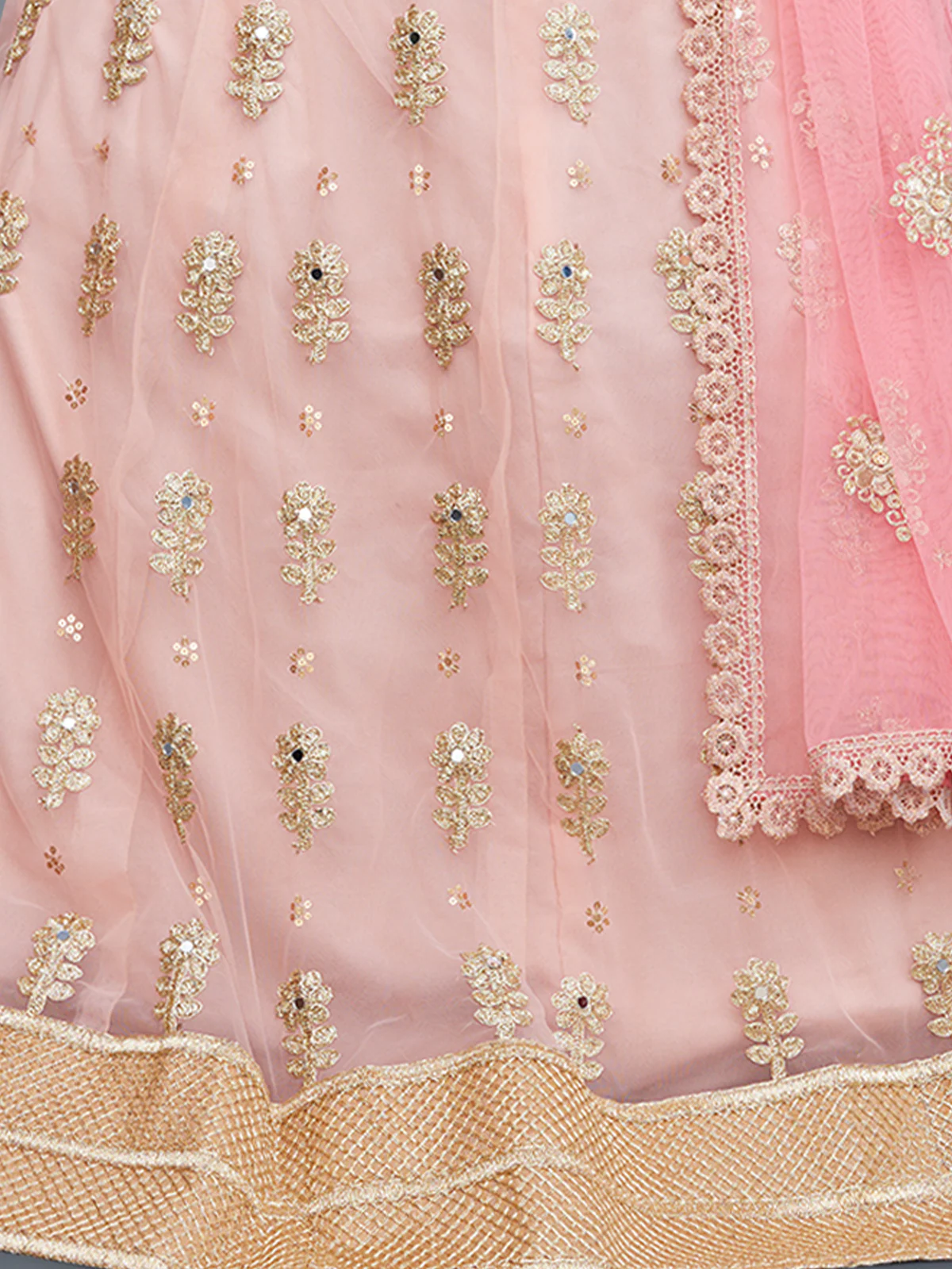 Odette Women Pink Embroidered Art Silk Semi Stitched Lehenga With Unstitched Blouse - Image 4