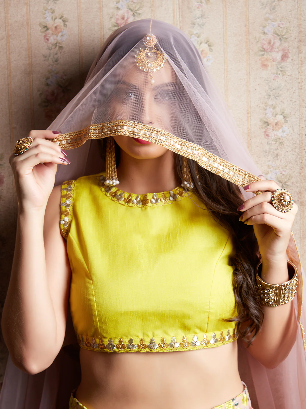 Odette Women Peach Embroidered Semi Stitched Lehenga With Unstitched Blouse - Image 6