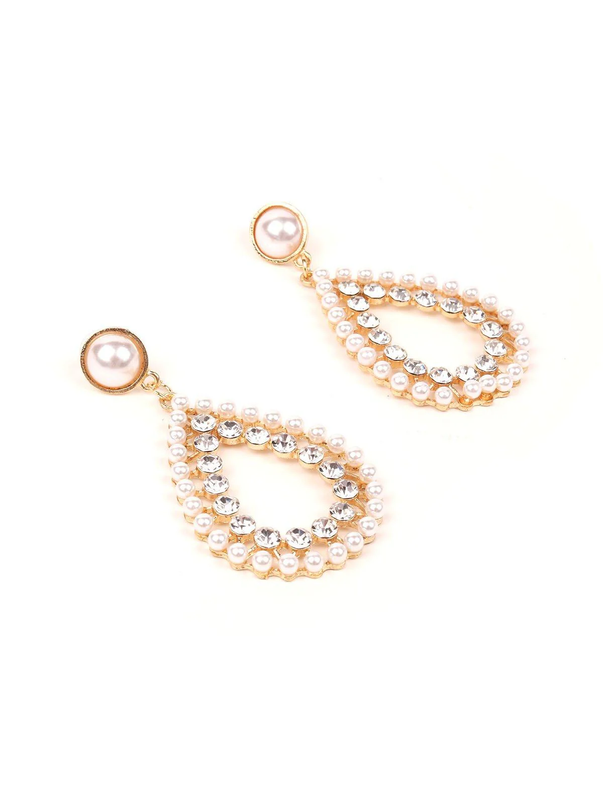 Odette Women White Metal Earrings - Image 5