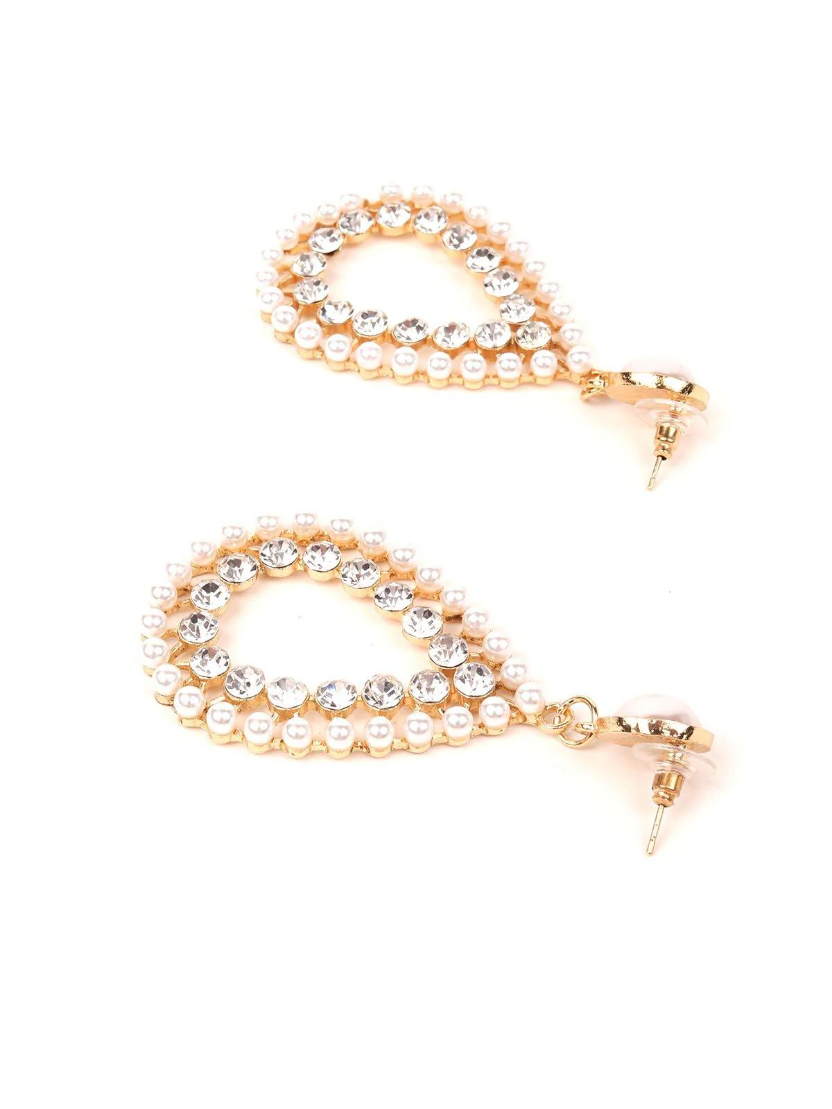 Odette Women White Metal Earrings - Image 6