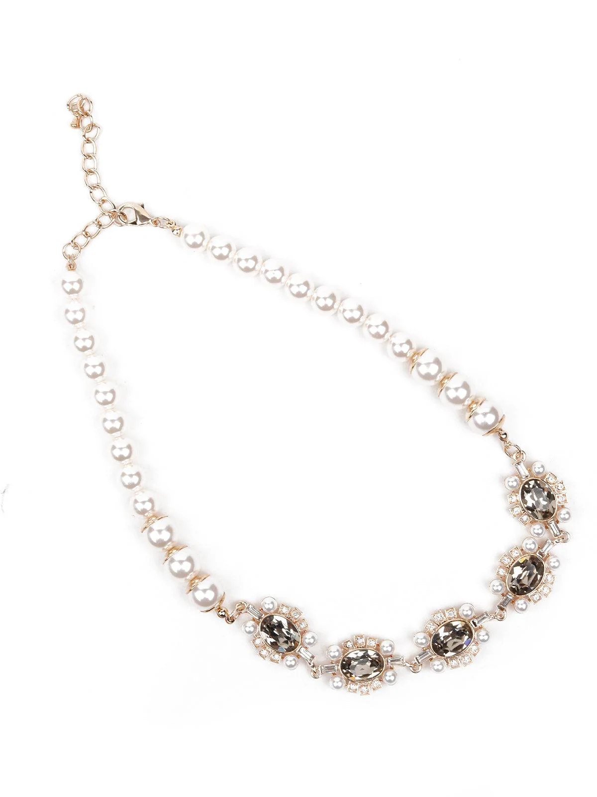 Odette Women White Metal Necklac - Image 4