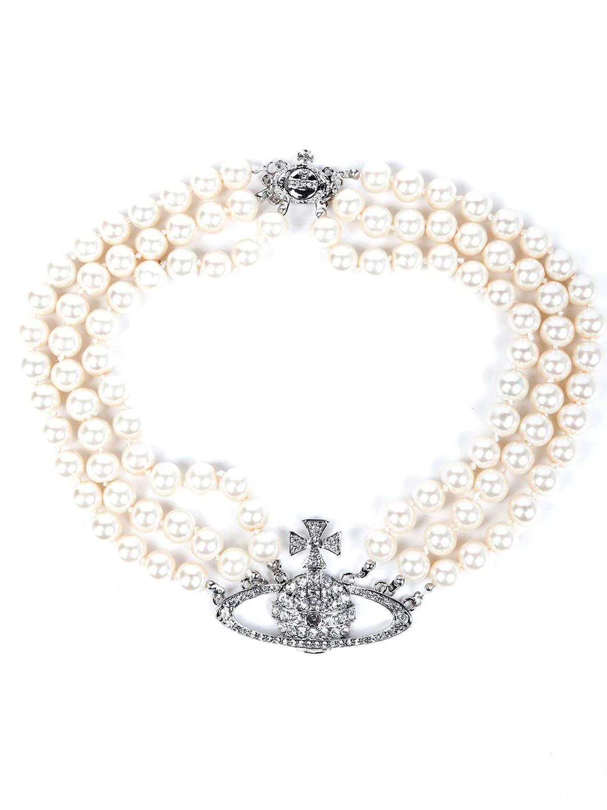 Odette Women White Metal Choker Necklace - Image 3
