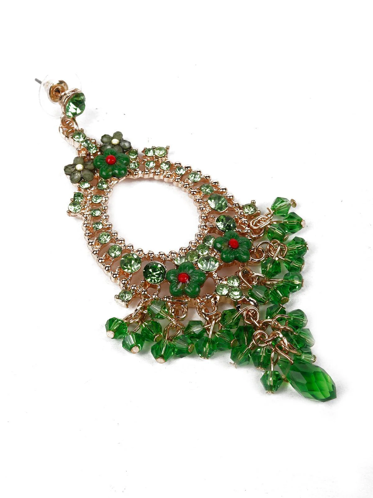 Odette Women Green Metal Earrings - Image 6