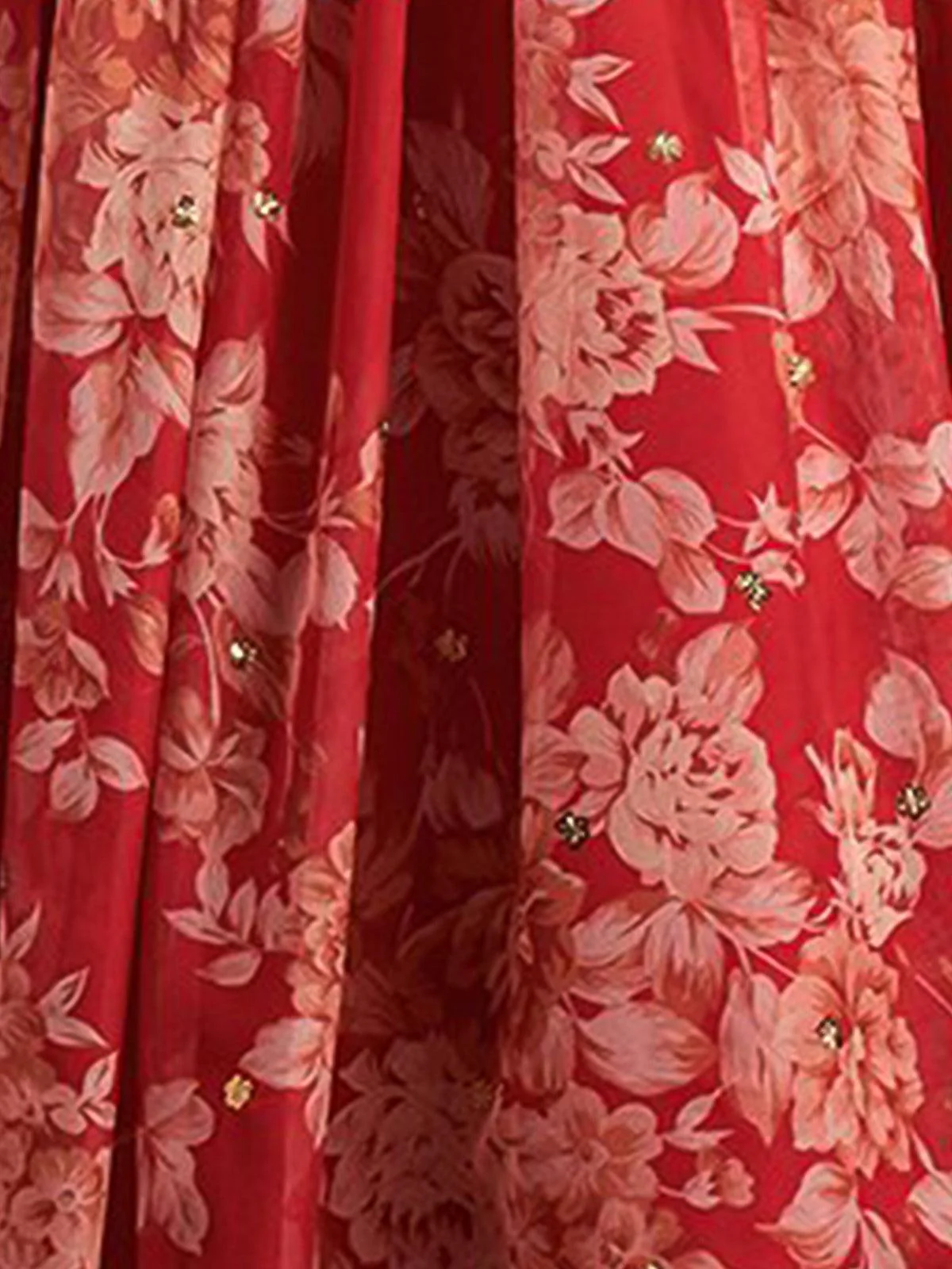 Odette Women Red Poly Georgette Lehenga With Blouse - Image 8