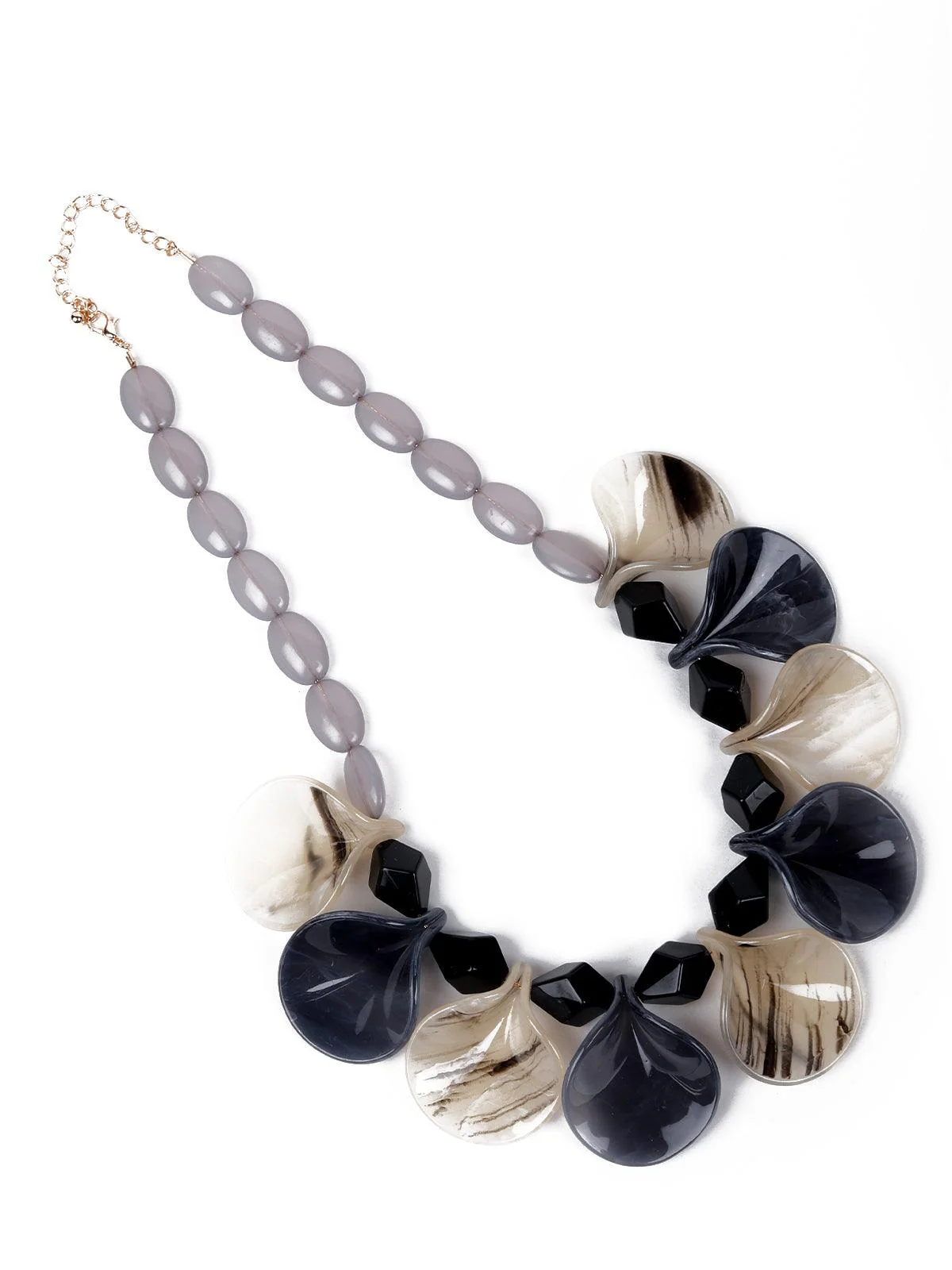 Odette Women Grey And Cream Metal Necklace - Image 4