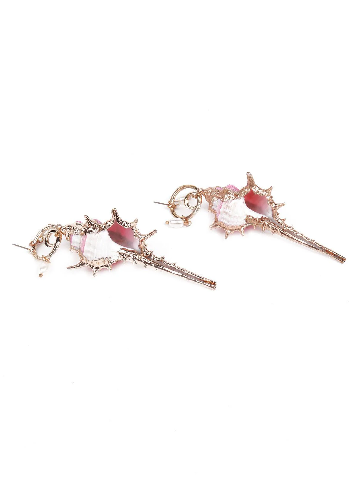 Odette Women Pink and gold stunning drop earrings - Image 6