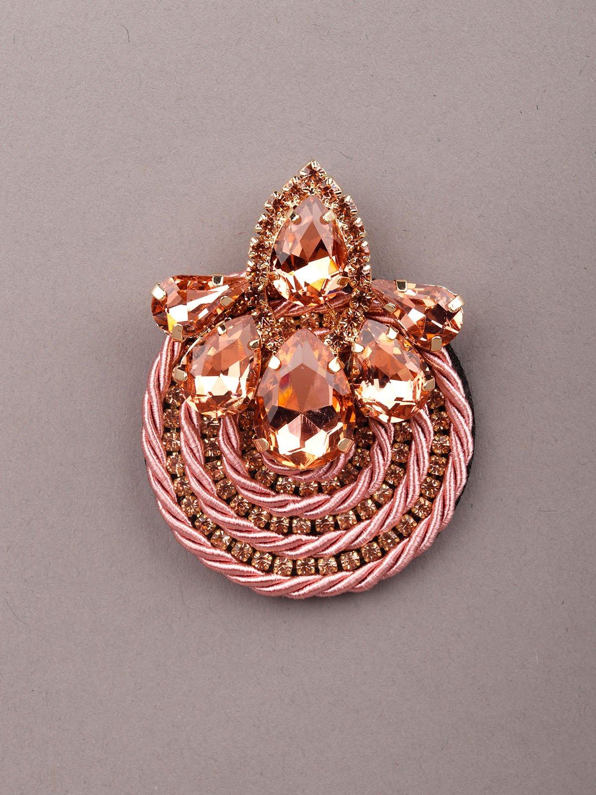 Odette Women Pink And Gold Metal Earrings - Image 4
