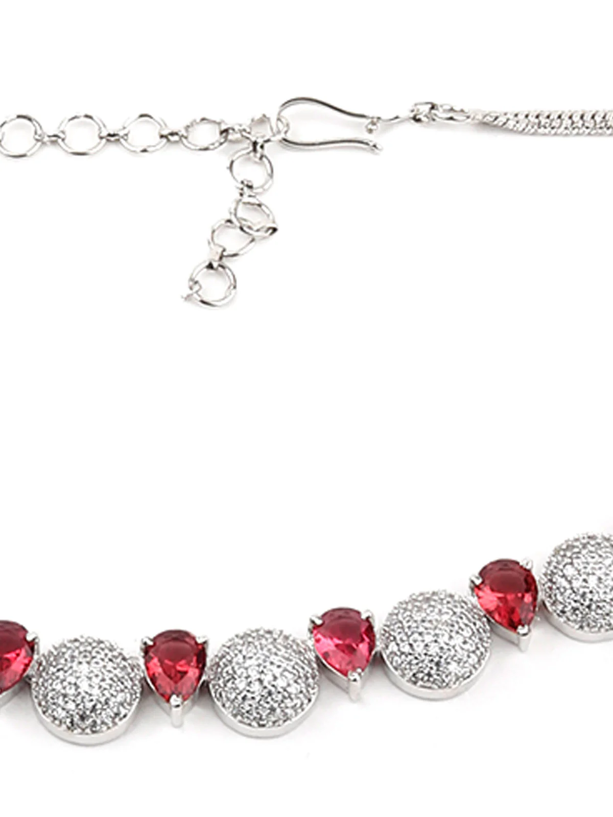 Odette Women Pink And White Choker Necklace Set - Image 5