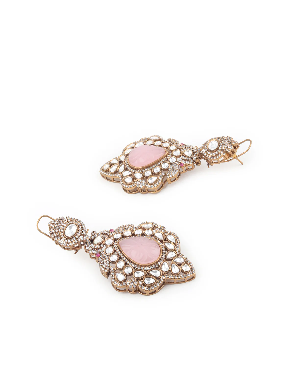 Odette Women Pink Antique Long Necklace Set - Image 6