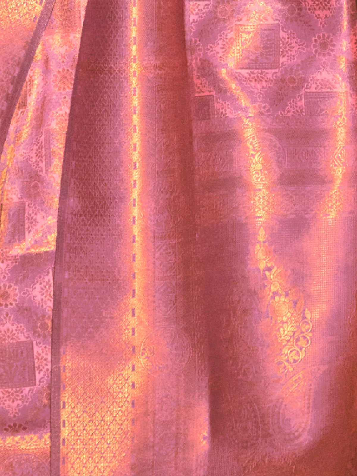 Odette Women Pink Festive Woven Silk Saree With Unstitched Blouse - Image 3