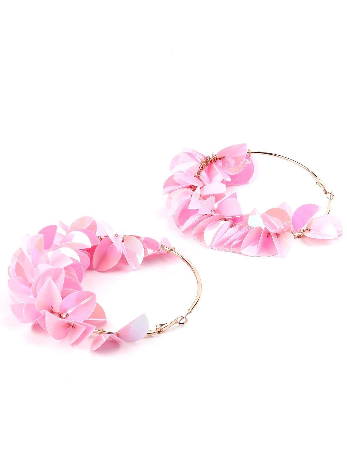 Odette Women Pink Floral Metal Earrings - Image 3