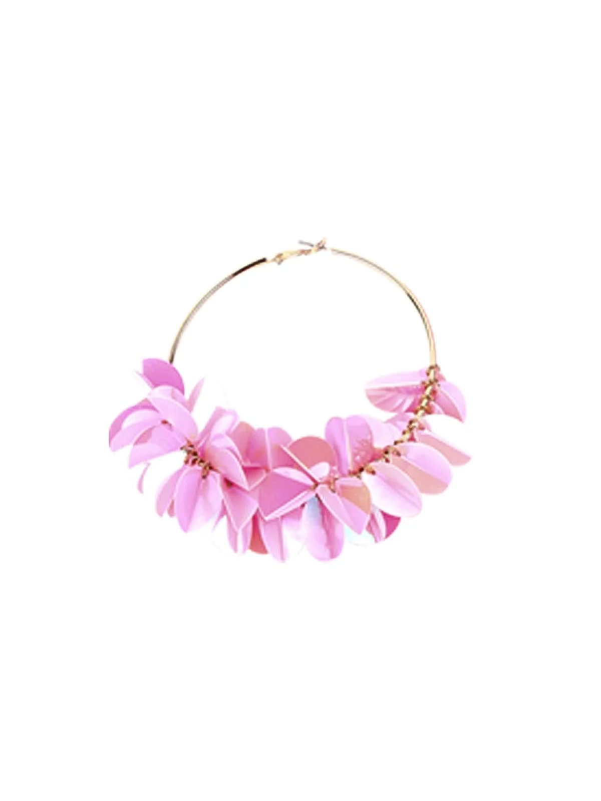 Odette Women Pink Floral Metal Earrings - Image 4