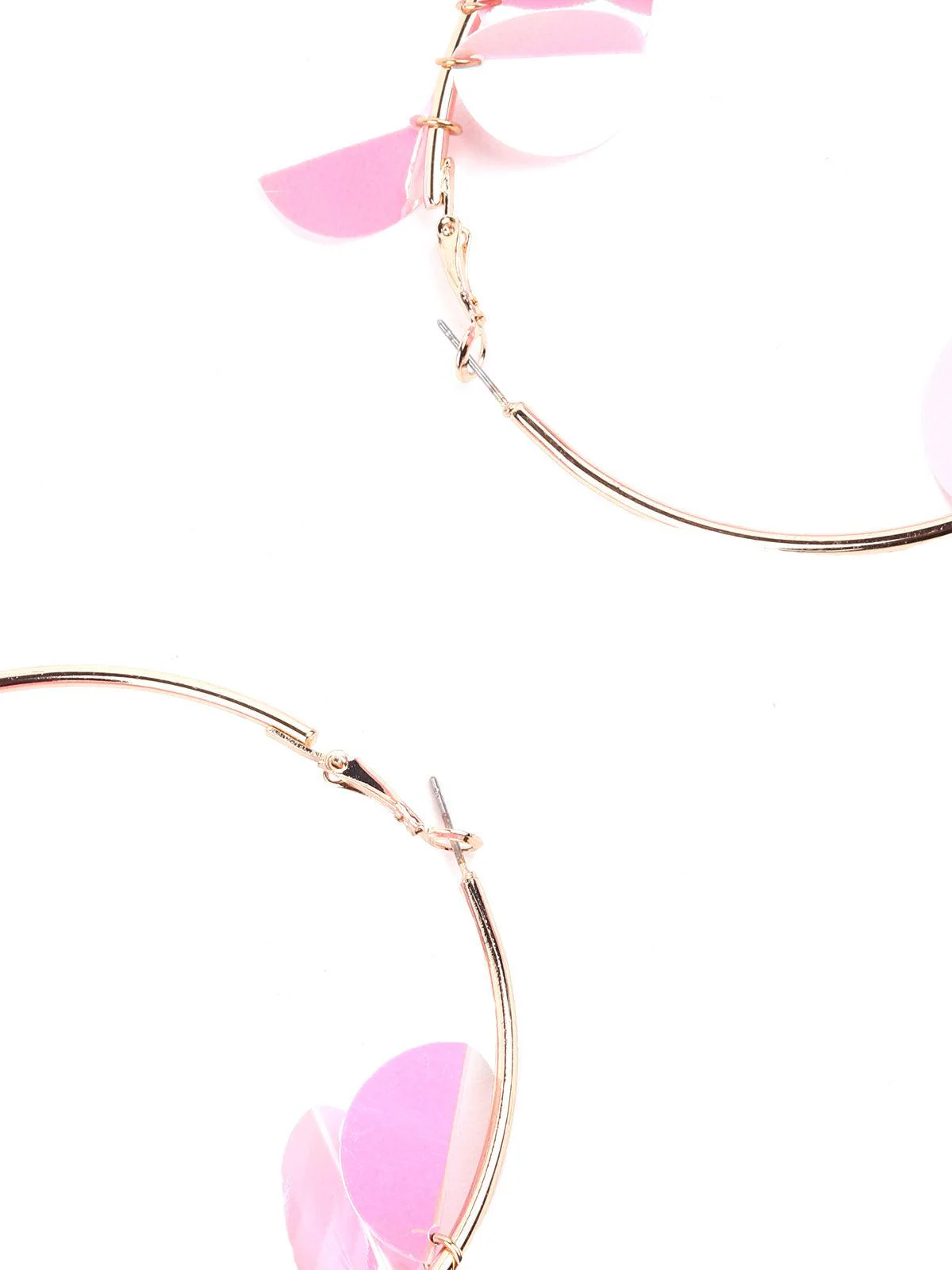 Odette Women Pink Floral Metal Earrings - Image 6