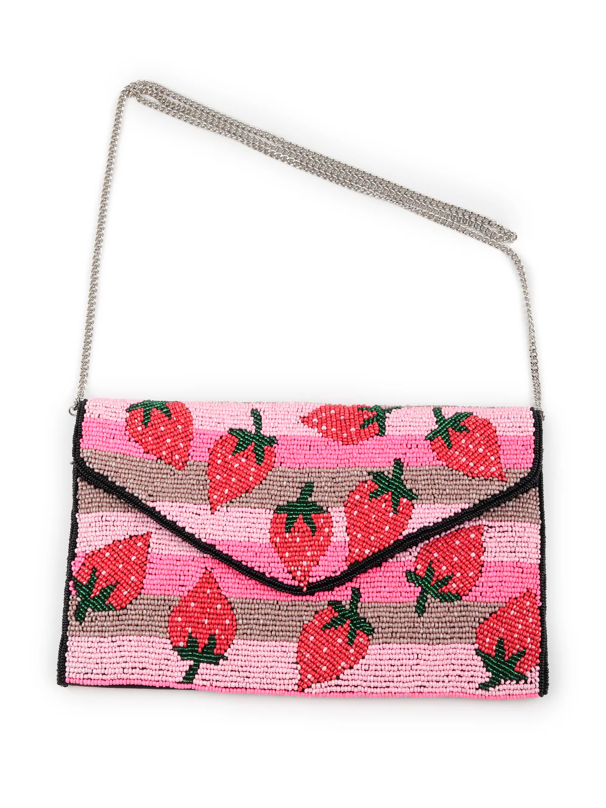 Odette Women Pink Hued Beaded Patterns Sling Bag - Image 3