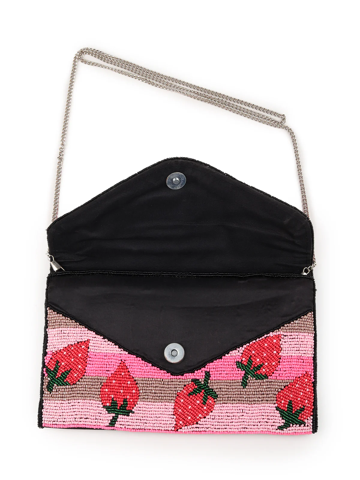 Odette Women Pink Hued Beaded Patterns Sling Bag - Image 6