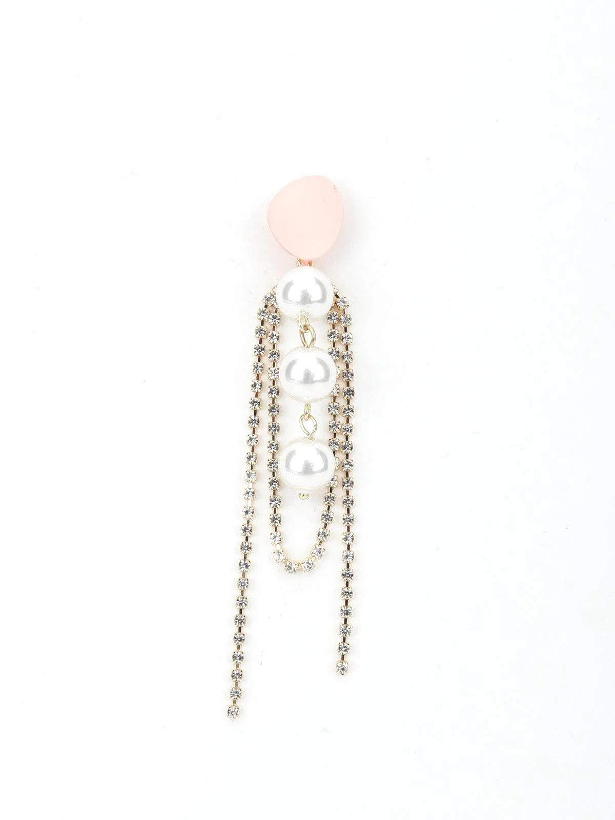 Odette Women Pink Modish Dangle Earrings - Image 4