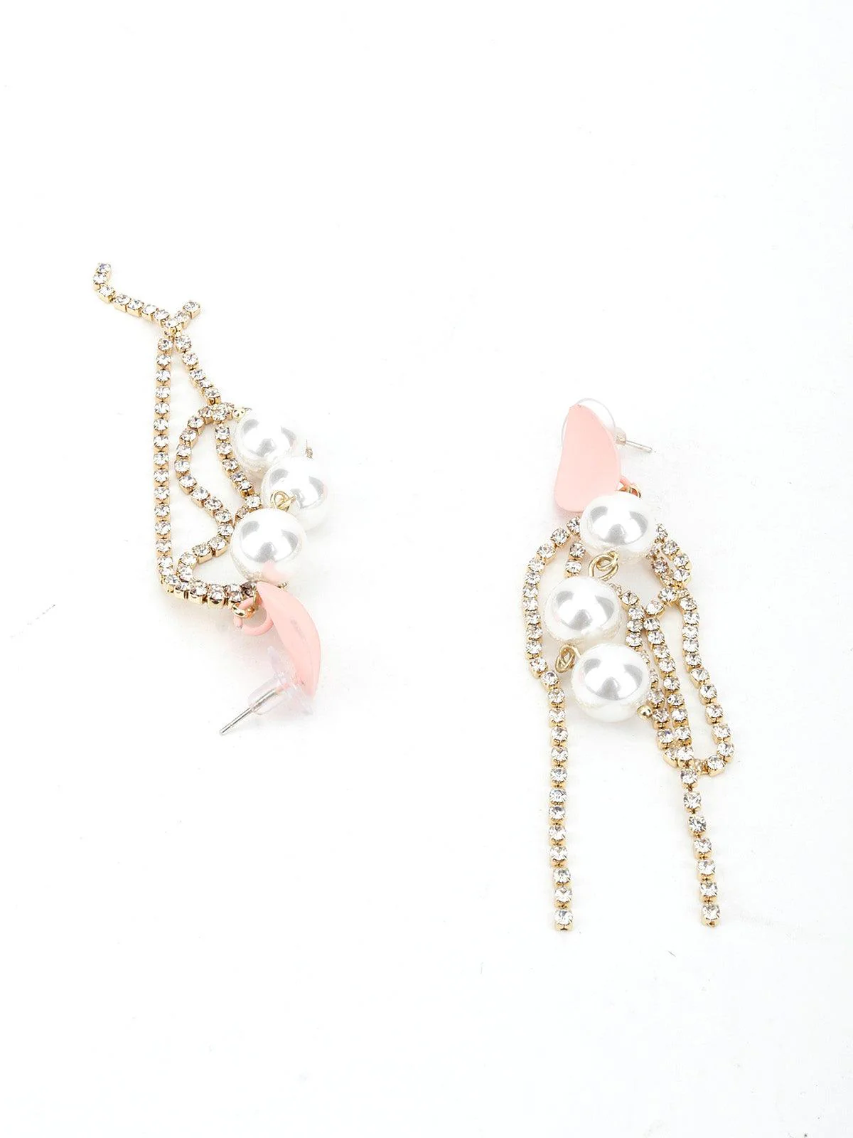 Odette Women Pink Modish Dangle Earrings - Image 6