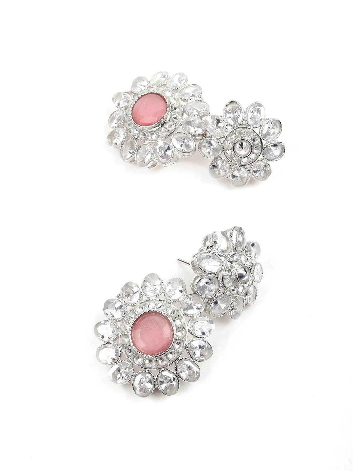 Odette Women Pink&Red Metal Necklace Set - Image 7