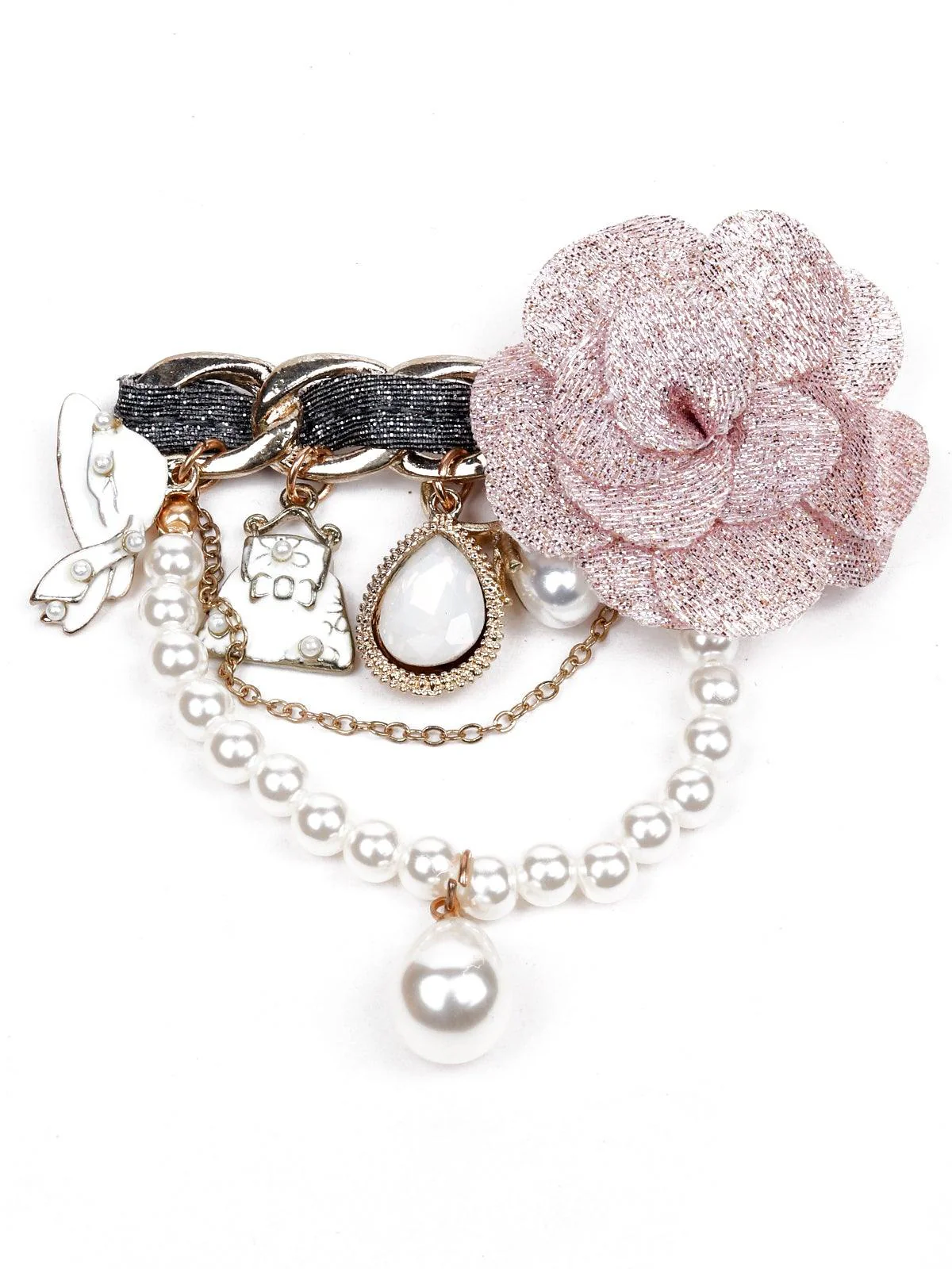 Odette Women Pink Metal Brooch - Image 3